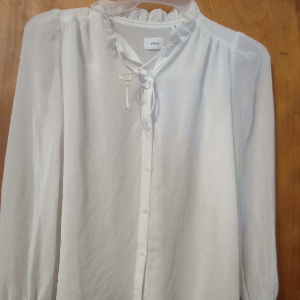 Wilfred white sheer blouse